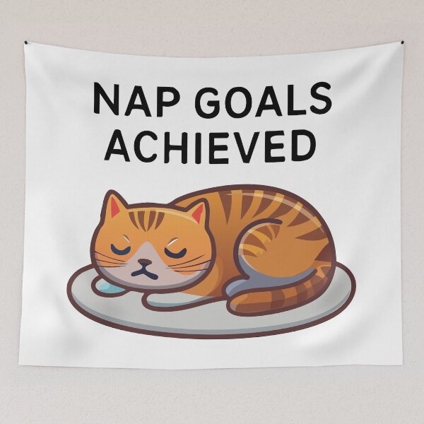 Item preview, Nap Goals Achieved – Sleepy Cat designed and sold by Bly.pix.