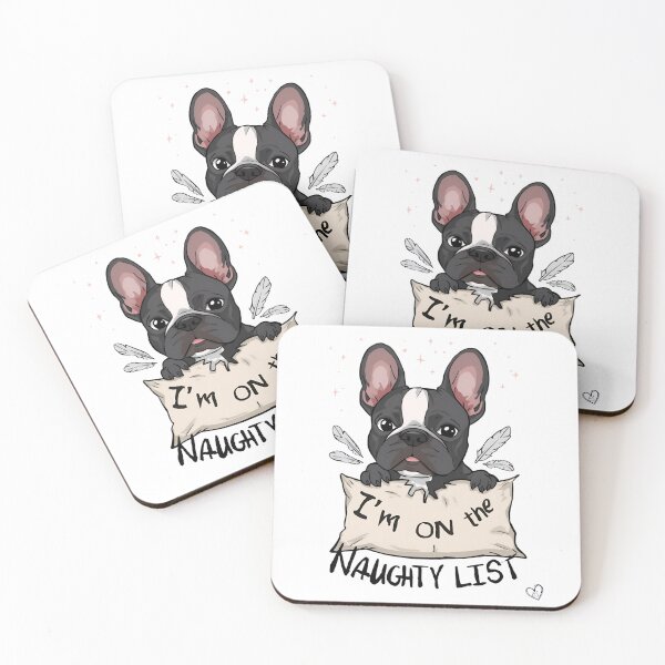 Item preview, French Bulldog Christmas Naughty List designed and sold by eslovable.
