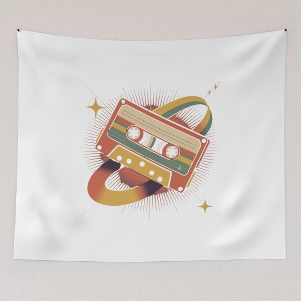 Item preview, Retro Cassette Tape Orbiting in Cosmic Vibes designed and sold by dianadouri.