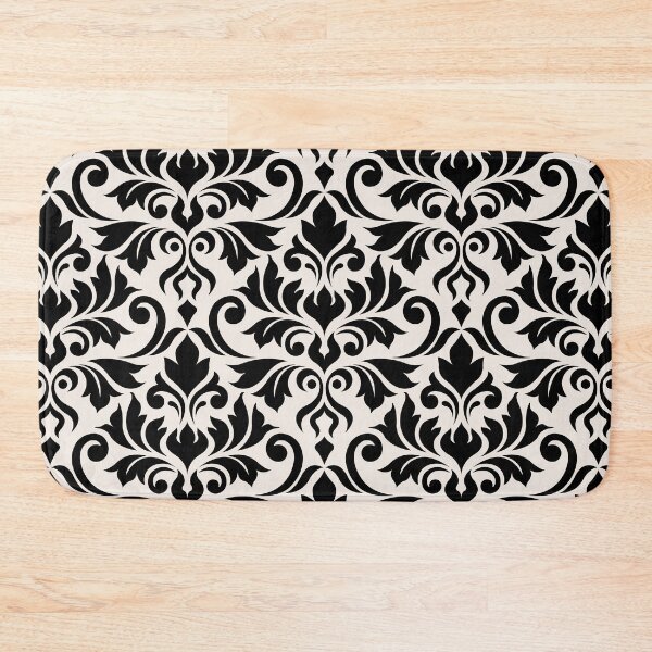 Item preview, Flourish Damask Pattern Black on Cream designed and sold by NataliePaskell.