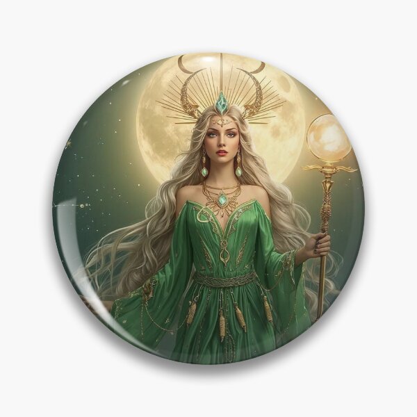 Item preview, Emerald Celestial Goddess – Fantasy Moonlight Queen of Stars and Constellations designed and sold by MissSaylor.