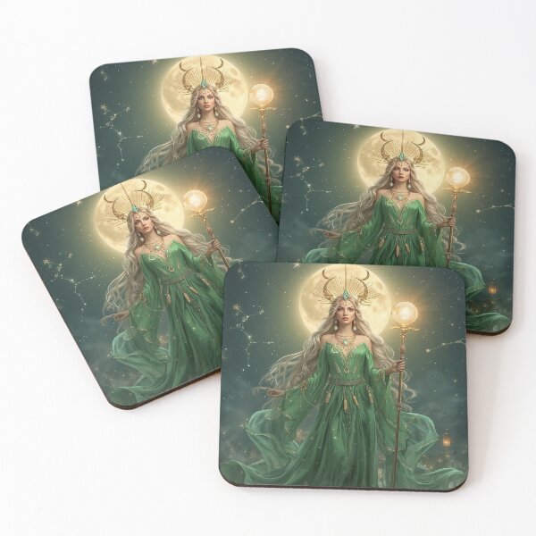 Item preview, Emerald Celestial Goddess – Fantasy Moonlight Queen of Stars and Constellations designed and sold by MissSaylor.
