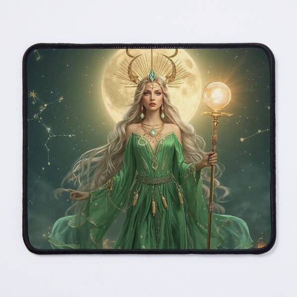 Item preview, Emerald Celestial Goddess – Fantasy Moonlight Queen of Stars and Constellations designed and sold by MissSaylor.