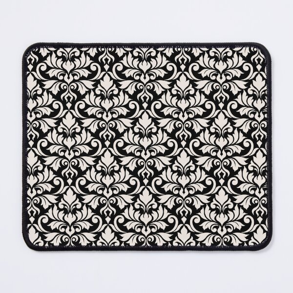 Item preview, Flourish Damask Pattern Cream on Black designed and sold by NataliePaskell.