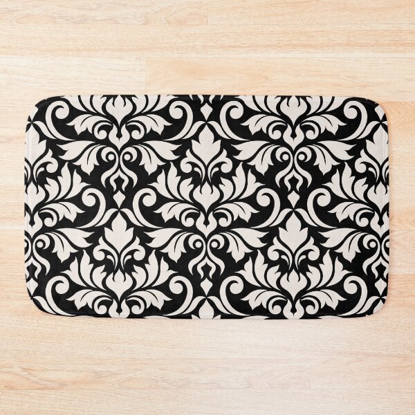Item preview, Flourish Damask Pattern Cream on Black designed and sold by NataliePaskell.