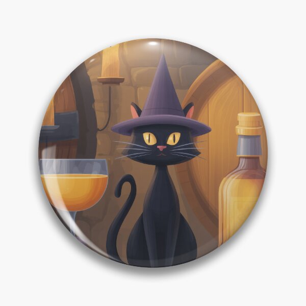 Item preview, 003 Cat in Witch Hat in Candlelit Cellar designed and sold by nikoart001.