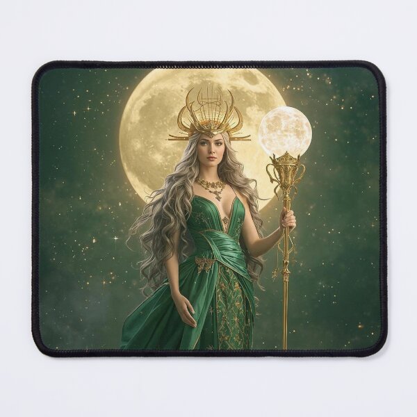 Item preview, Moonlit Emerald Goddess – Celestial Fantasy Queen of Light and Stars designed and sold by MissSaylor.