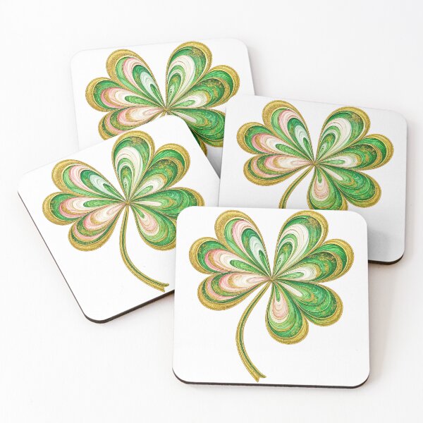 Item preview, Swirled Four Leaf Clover with Gold Accents designed and sold by ArtfulWeave.