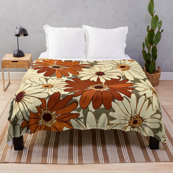 Item preview, Retro 70s Daisy Floral Pattern – Warm Boho Vintage Flower Power Design designed and sold by SaadArtCo.