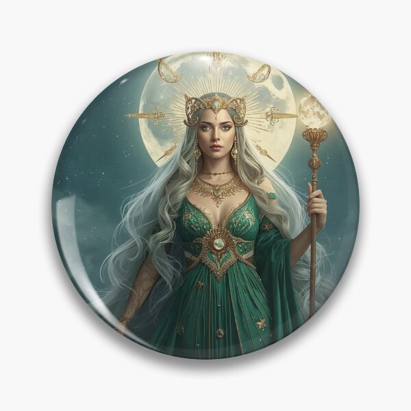 Item preview, Emerald Moon Goddess – Dark Celestial Queen of Stars and Secrets designed and sold by MissSaylor.
