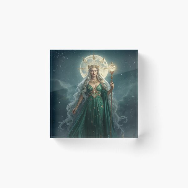 Item preview, Emerald Moon Goddess – Dark Celestial Queen of Stars and Secrets designed and sold by MissSaylor.