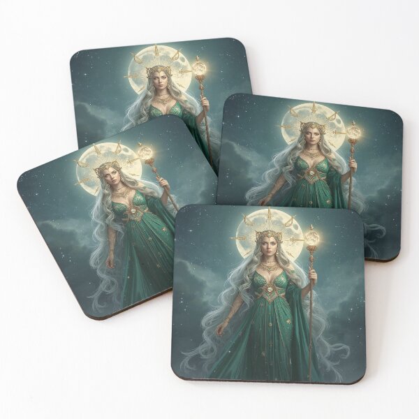 Item preview, Emerald Moon Goddess – Dark Celestial Queen of Stars and Secrets designed and sold by MissSaylor.