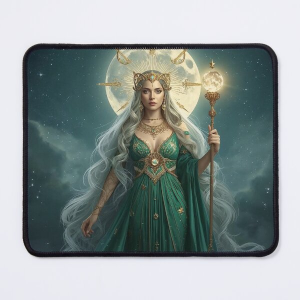 Item preview, Emerald Moon Goddess – Dark Celestial Queen of Stars and Secrets designed and sold by MissSaylor.