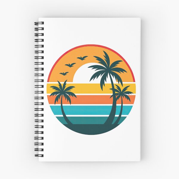 Item preview, Retro Sunset with Palm Trees and Flying Birds designed and sold by ArtfulWeave.