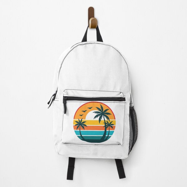Item preview, Retro Sunset with Palm Trees and Flying Birds designed and sold by ArtfulWeave.