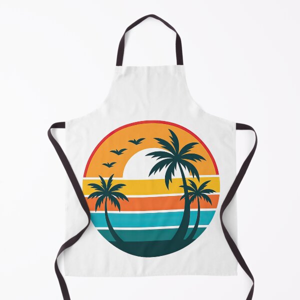 Item preview, Retro Sunset with Palm Trees and Flying Birds designed and sold by ArtfulWeave.
