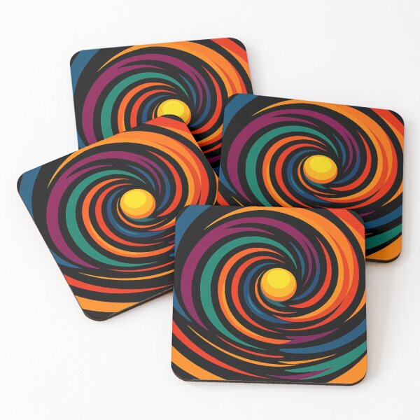 Artikelvorschau, Lebendiger Regenbogen-Spiral-Sunburst - Abstrakte, farbenfrohe Wirbelkunst mit Neonflammenstreifen entworfen und verkauft von AnTartstudios.