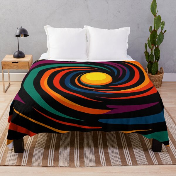 Item preview, Vibrant Rainbow Spiral Sunburst - Abstract Colorful Vortex Art with Neon Flame Streaks designed and sold by AnTartstudios.