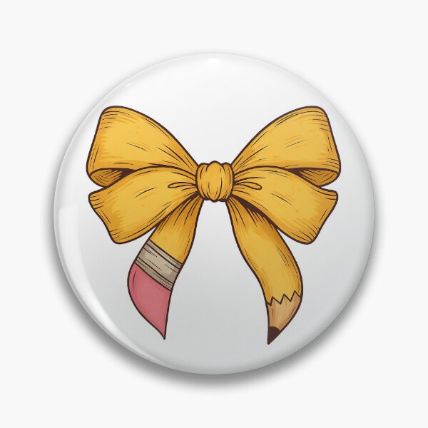 Item preview, Yellow Pencil Shaped Bow Illustration for Back to School designed and sold by ArtfulWeave.