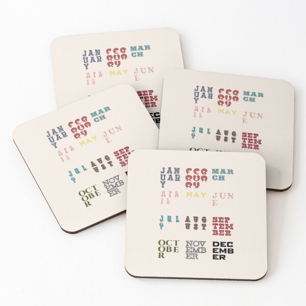 Item preview, Twelve Months Retro Typography Design Collection designed and sold by trepiu.