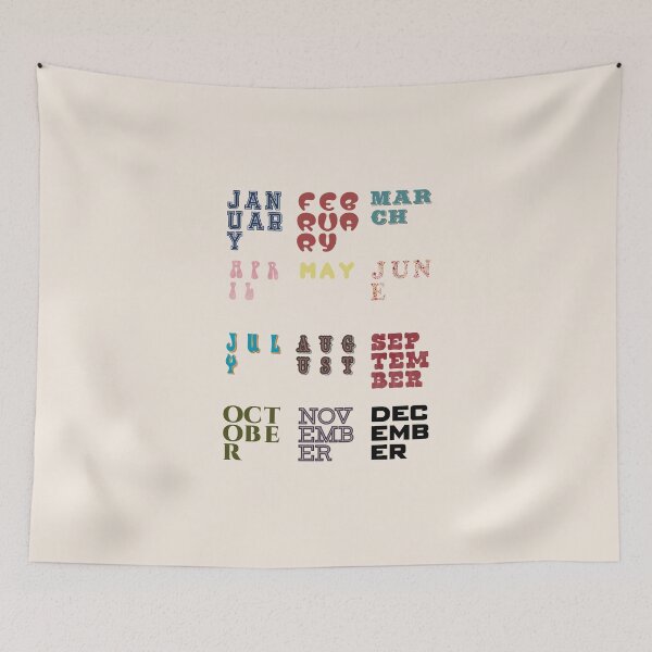 Item preview, Twelve Months Retro Typography Design Collection designed and sold by trepiu.