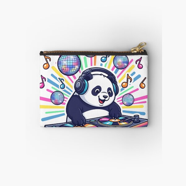 Item preview, Energetic Cartoon Panda DJ Sticker with Neon Party Vibes designed and sold by DiNata.