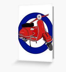 Mod Scooter Cirle Greeting Card