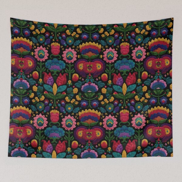 Item preview, Bold Fresh Floral Embroidered Print For Seasonal Decor designed and sold by RoyalStarsPatts.