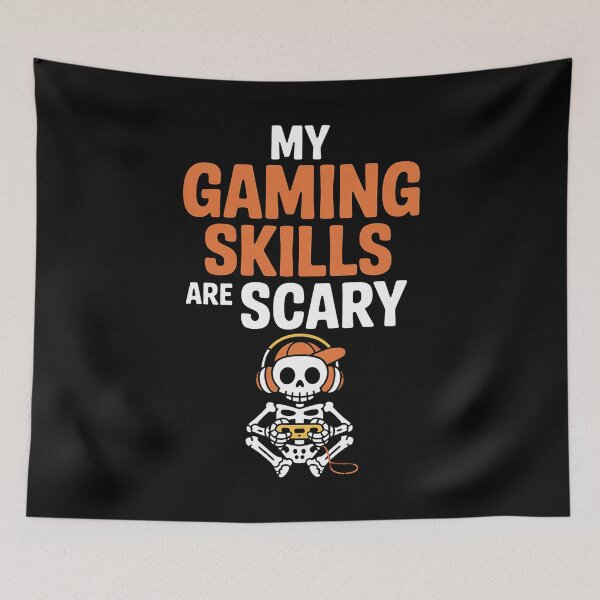 Item preview, Funny Halloween Skeleton Gamer Video Gaming Skills designed and sold by BakeryDozen.