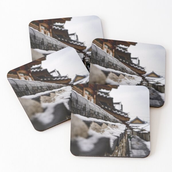 Item preview, Snowy Traditional Hanok Village in Gongju, Korea — Winter Landscape Photo Art designed and sold by natejordanphoto.