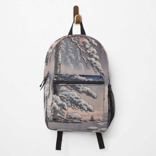 Item preview, Rose Gold Path – Ukiyo-e Snow Forest at Dusk designed and sold by Vandy Fullam.