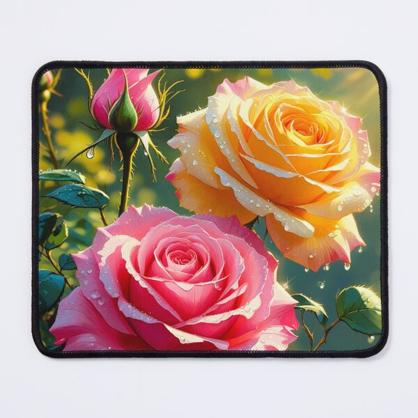 Item preview, Pink and Yellow Rose in Full Bloom | Elegant Floral Beauty Nature Art designed and sold by BloomingBeauty7.
