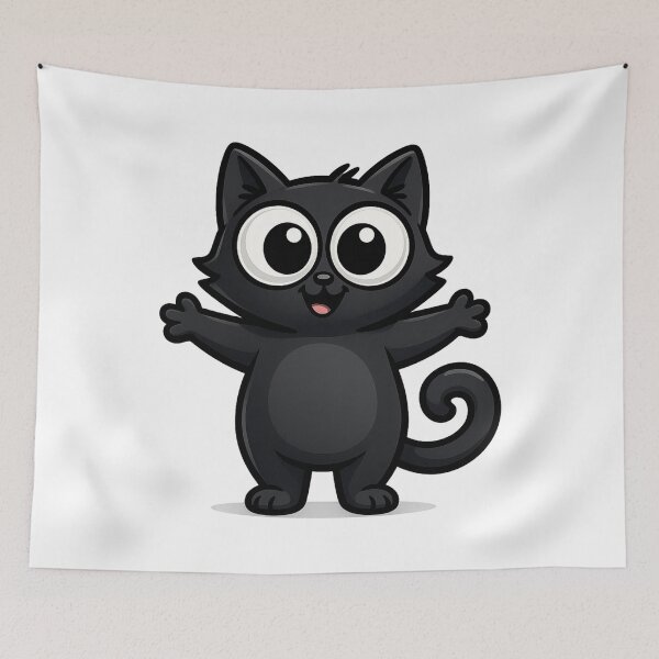 Item preview, Chubby Standing Cat | Kawaii Kitty with Open Arms | Cute Funny Round Belly Illustration designed and sold by PrintCreations9.