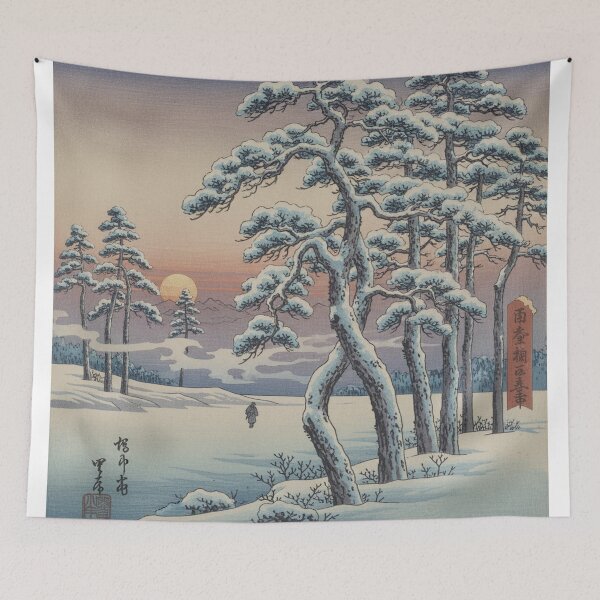 Item preview, Silent Pines – Vintage Ukiyo-e Winter Walk designed and sold by Vandy Fullam.