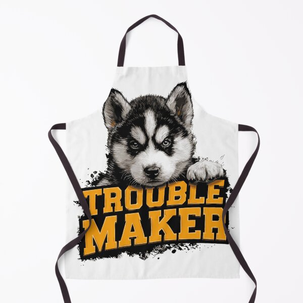 Item preview, Troublemaker – Husky Puppy Portrait designed and sold by drizzd.