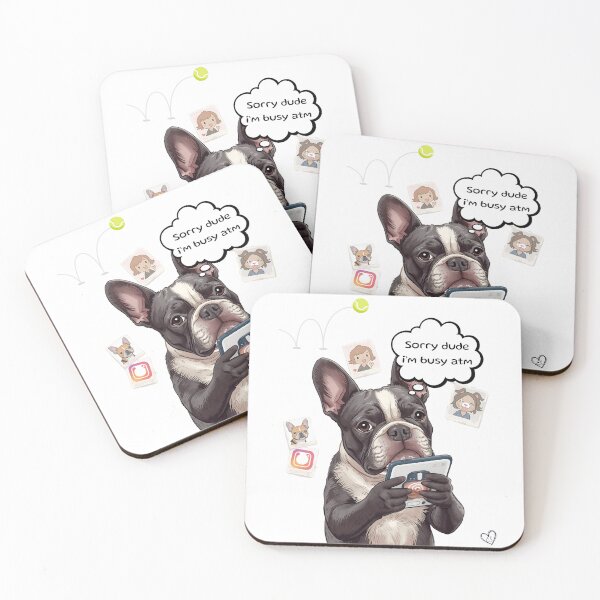 Item preview, French Bulldog Busy on Phone Meme designed and sold by eslovable.