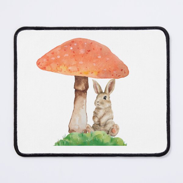 Item preview, Cozy Bunny Under Mushroom - Cute Forest Animal Illustration designed and sold by NatFil.