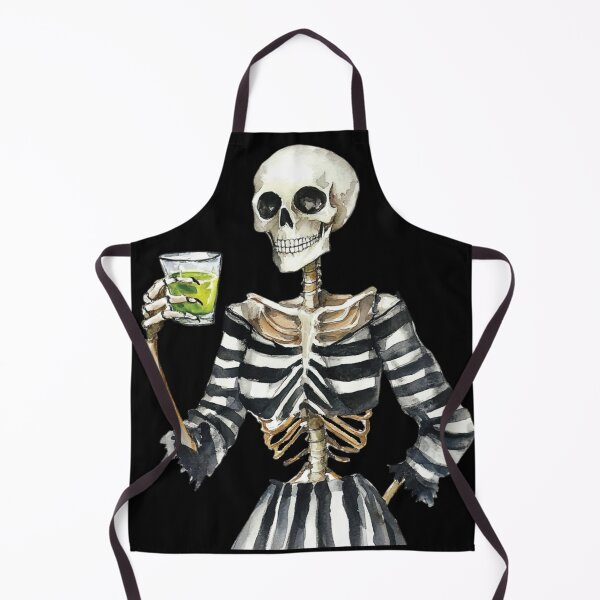 Item preview, Sassy Skeleton with Cocktail – Funny Gothic Halloween Art designed and sold by DirtyDishCloth.