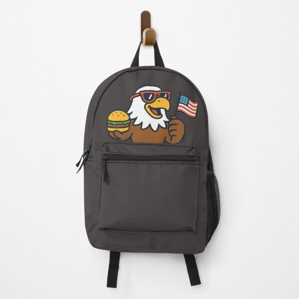 Item preview, Cartoon Bald Eagle with Sunglasses and Hamburger – Patriotic USA Logo designed and sold by DmrX.