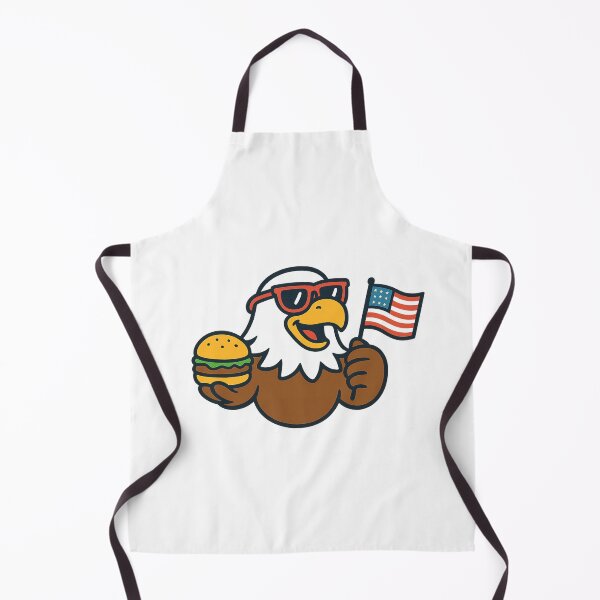 Item preview, Cartoon Bald Eagle with Sunglasses and Hamburger – Patriotic USA Logo designed and sold by DmrX.