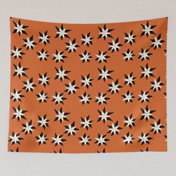 Item preview, Black and White Floral on Orange  designed and sold by JaygiesDesign.