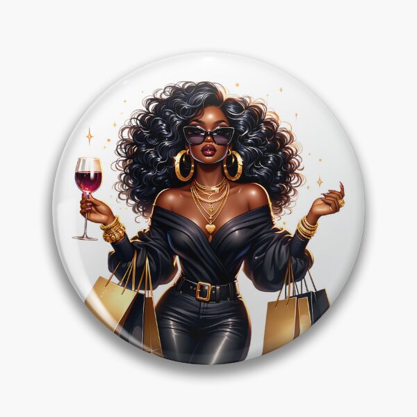 Item preview, Gold & Black Diva – Afro Glam Fashion Art designed and sold by Lulunza.