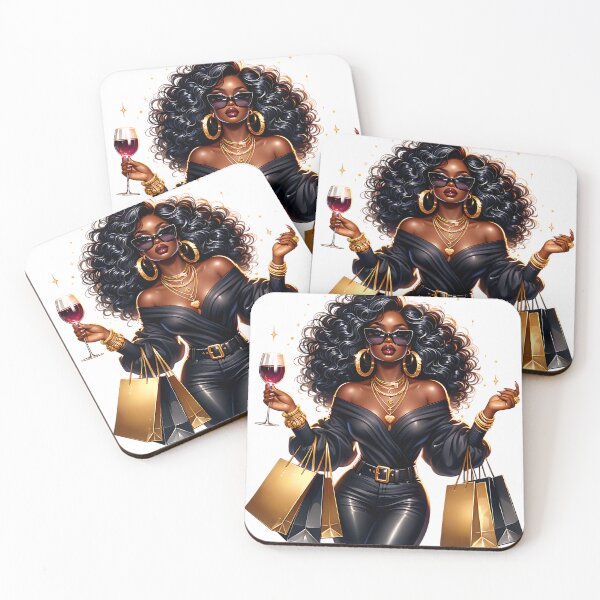 Item preview, Gold & Black Diva – Afro Glam Fashion Art designed and sold by Lulunza.