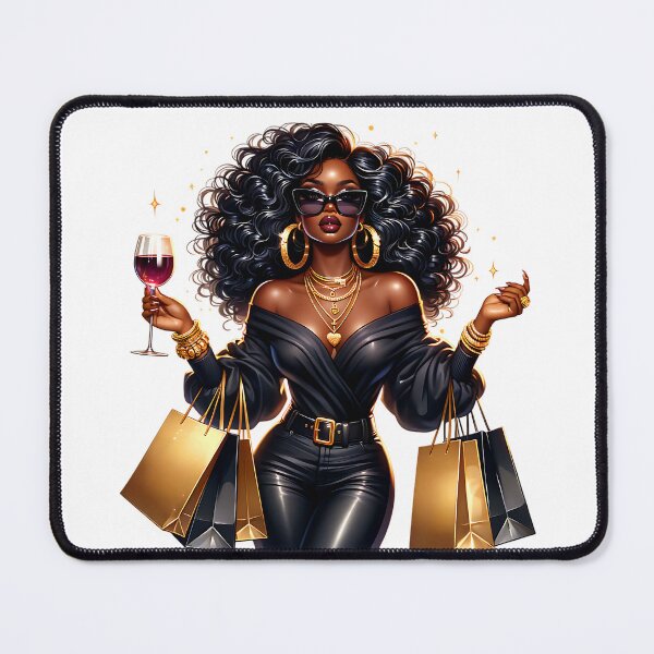 Item preview, Gold & Black Diva – Afro Glam Fashion Art designed and sold by Lulunza.