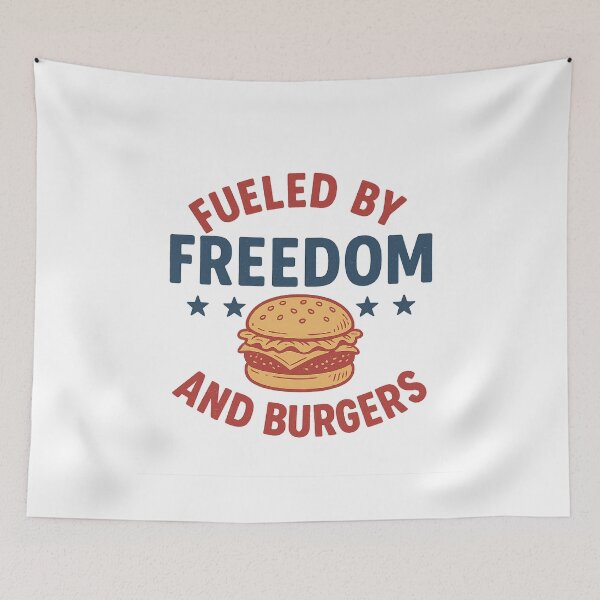 Item preview, Fueled by Freedom and Burgers Patriotic Cookout Humor designed and sold by The Junto Shop.