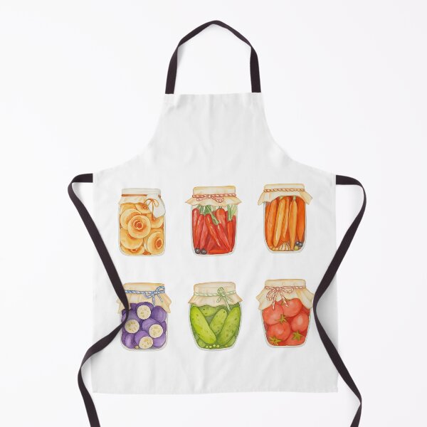 Item preview, Watercolor Pickled Veggies Jar Set Illustration designed and sold by ArtfulWeave.