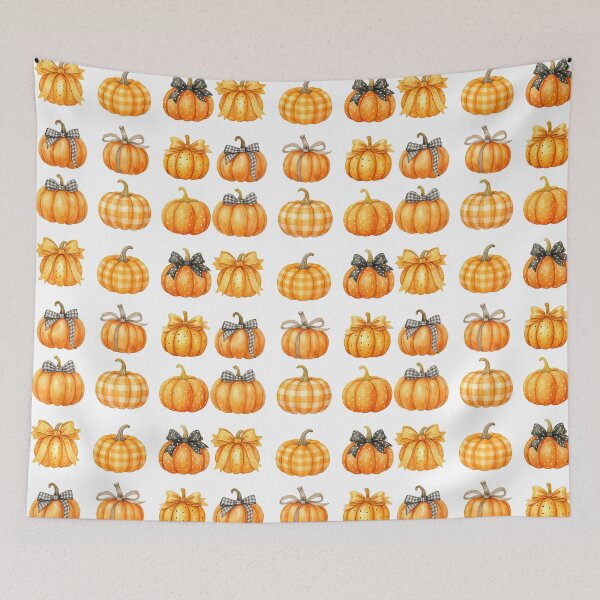 Item preview, Rustic Pumpkin Patch with Bows and Patterns designed and sold by ArtfulWeave.