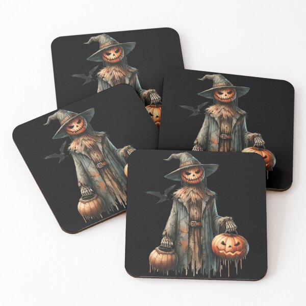Item preview, Watercolor Pumpkin Scarecrow – Gothic Halloween Horror Art Print designed and sold by DirtyDishCloth.