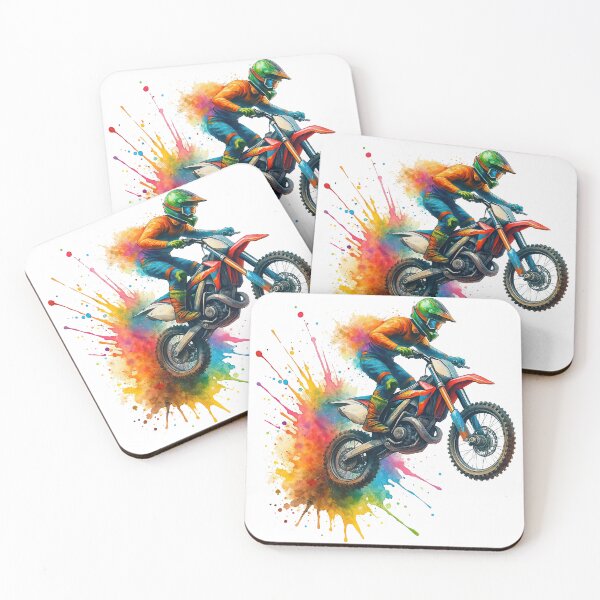 Item preview, Motocross Rider in Explosive Watercolor Splash designed and sold by ArtfulWeave.