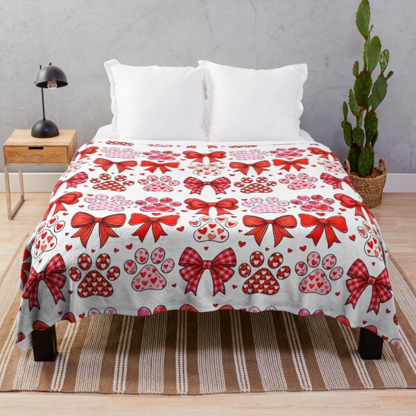 Item preview, Valentine Paw Prints and Red Bows Collection designed and sold by ArtfulWeave.